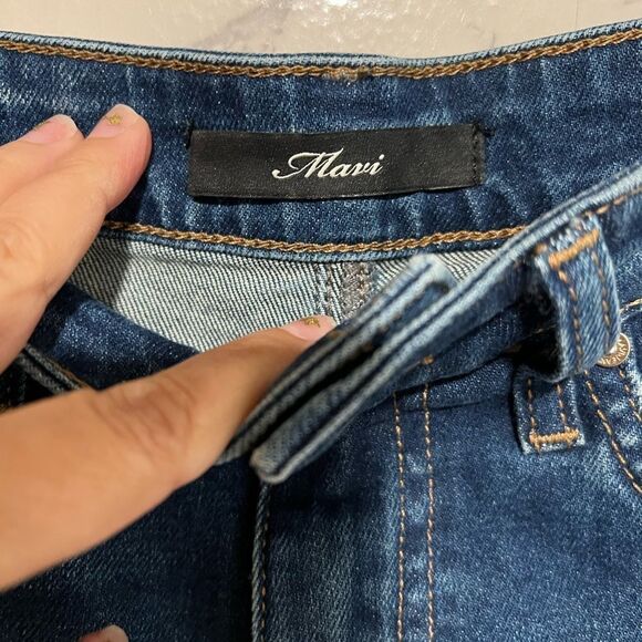 Mavi Jeans Victoria High Waist Distressed Raw Hem Wide Leg Jeans - Picture 5 of 10